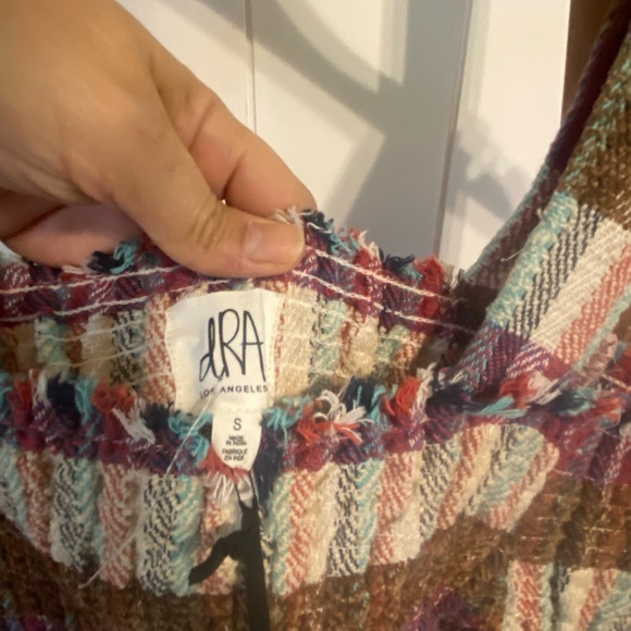 Dra Los Angeles Multicolor Plaid Off-Shoulder Blouse - Picture 3 of 5